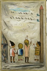 Swallows, 1931 by Tadeusz Makowski